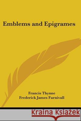 Emblems and Epigrames Thynne, Francis 9781417925414  - książka