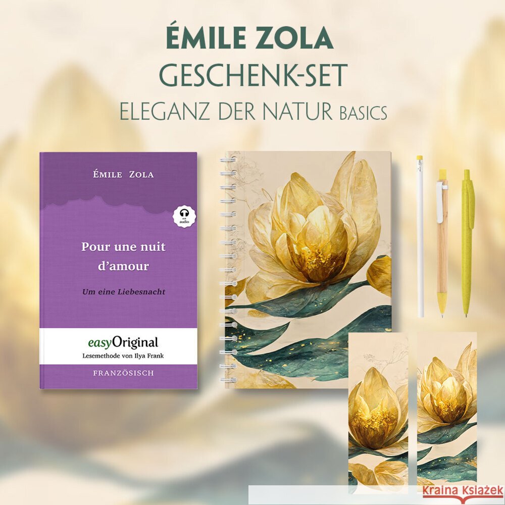 Émile Zola Geschenkset (mit Audio-Online) + Eleganz der Natur Schreibset Basics, m. 1 Beilage, m. 1 Buch Zola, Émile 9783991129400 EasyOriginal - książka