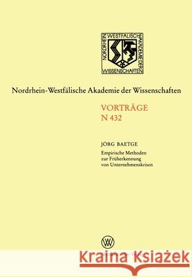 Empirische Methoden zur Früherkennung von Unternehmenskrisen Baetge, Jörg 9783531084329 Vs Verlag Fur Sozialwissenschaften - książka