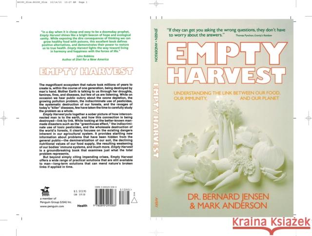 Empty Harvest Mark Anderson Bernard Jensen 9780895295583 Avery Publishing Group - książka