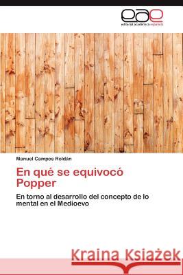 En Que Se Equivoco Popper Manuel Campo 9783659043215 Editorial Acad Mica Espa Ola - książka
