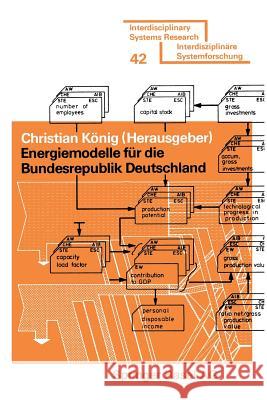 Energiemodelle Für Die Bundesrepublik Deutschland König 9783764309305 Birkhauser - książka