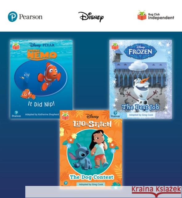 Pearson Bug Club Disney Reception Pack C, including decodable phonics readers for phases 2 and 3: Finding Nemo: It Did Nip!, Frozen: The Best Job, Lilo and Stitch: The Dog Contest Catherine Baker 9781292452142 Pearson Education Limited - książka