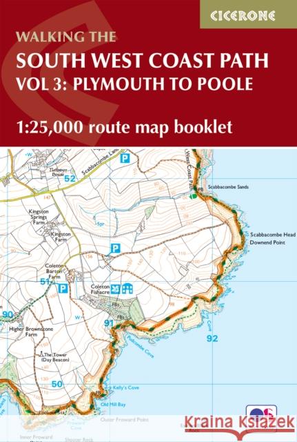 South West Coast Path Map Booklet - Vol 3: Plymouth to Poole: 1:25,000 OS Route Mapping Paddy Dillon 9781786312006 Cicerone Press - książka