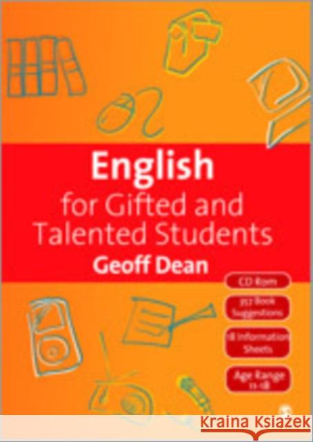 English for Gifted and Talented Students: 11-18 Years Dean, Geoff 9781412936040 Paul Chapman Publishing - książka