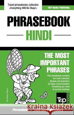 English-Hindi phrasebook and 1500-word dictionary Andrey Taranov 9781786167521 T&p Books - książka