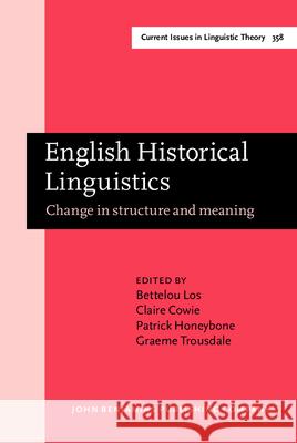 English Historical Linguistics  9789027210647 John Benjamins Publishing Co - książka