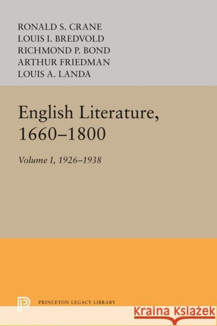 English Literature, Volume 1: 1660-1800 Landa, Louis A. 9780691627373 John Wiley & Sons - książka