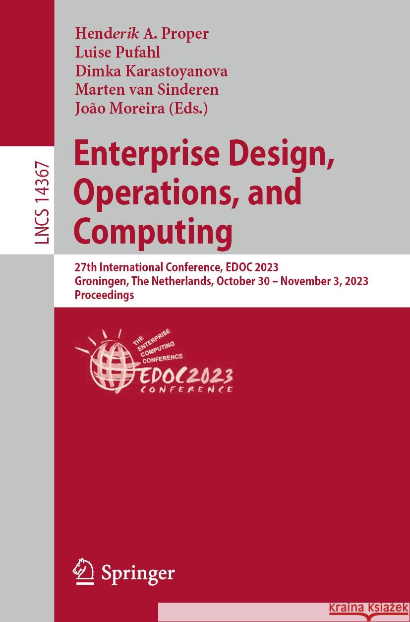 Enterprise Design, Operations, and Computing  9783031465864 Springer Nature Switzerland - książka