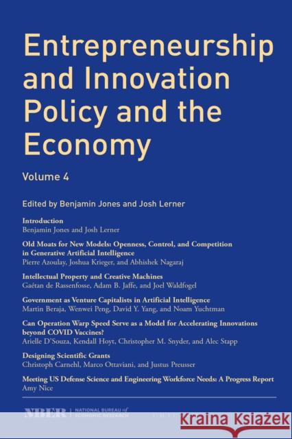 Entrepreneurship and Innovation Policy and the Economy: Volume 4 Volume 4 Benjamin Jones Josh Lerner 9780226844343 University of Chicago Press - książka