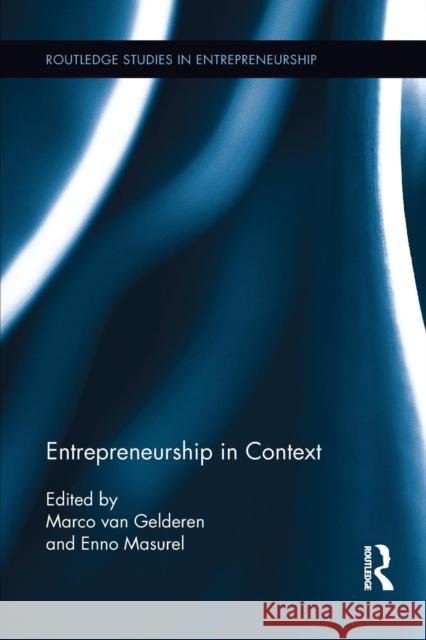 Entrepreneurship in Context Marco Va Enno Masurel 9781138212718 Routledge - książka