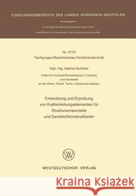 Entwicklung Und Erprobung Von Krafteinleitungselementen Für Strukturschaumteile Und Sandwichkonstruktionen Schlüter, Helmut 9783531027753 Vs Verlag Fur Sozialwissenschaften - książka