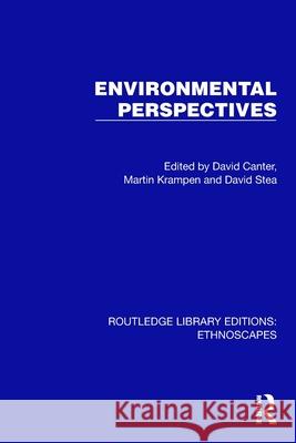 Environmental Perspectives David Canter Martin Krampen David Stea 9781032816227 Routledge - książka