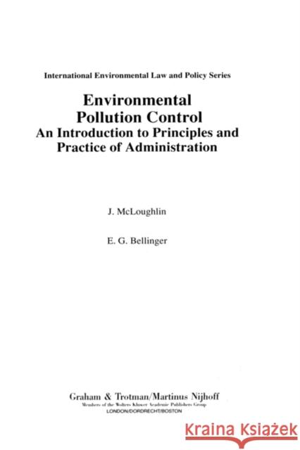 Environmental Pollution Control McLoughlin, James LL M. 9781853335778 Kluwer Law International - książka