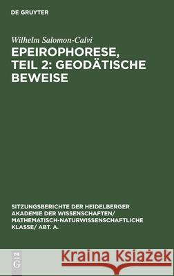 Epeirophorese, Teil 2: Geodätische Beweise Wilhelm Salomon-Calvi 9783111190044 De Gruyter - książka