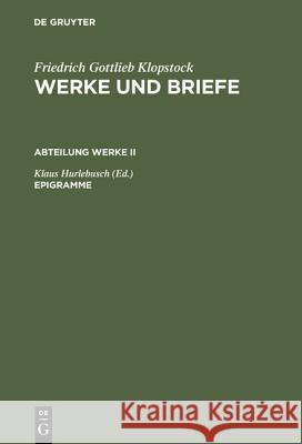 Epigramme Hurlebusch, Klaus 9783110087352 Walter de Gruyter - książka