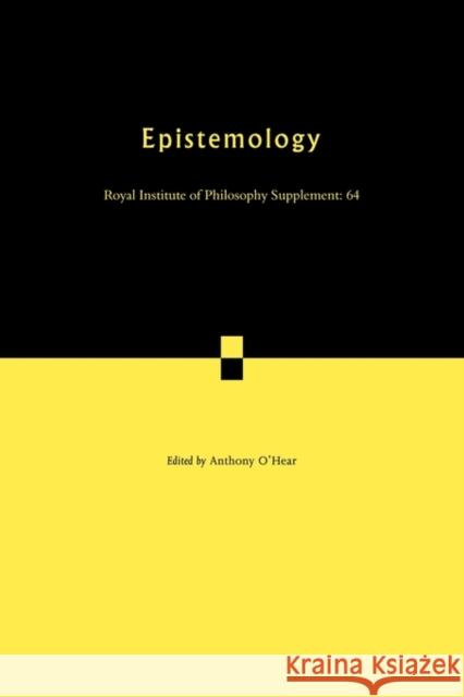 Epistemology Anthony O'Hear 9780521138581 Cambridge University Press - książka