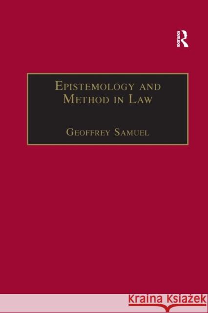 Epistemology and Method in Law    9781138267411 Routledge - książka