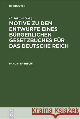 Erbrecht H Jatzow 9783112328354 De Gruyter - książka