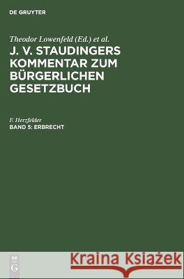 Erbrecht F. Herzfelder 9783112659199 de Gruyter - książka