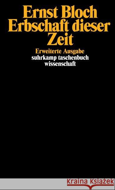 Erbschaft dieser Zeit Bloch, Ernst   9783518281536 Suhrkamp - książka