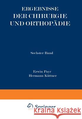 Ergebnisse Der Chirurgie Und Orthopädie: Sechster Band Payr, Erwin 9783642893797 Springer - książka