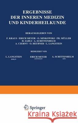 Ergebnisse Der Inneren Medizin Und Kinderheilkunde: Achtundzwanzigster Band Langstein, L. 9783642887826 Springer - książka