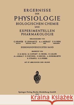 Ergebnisse Der Physiologie Biologischen Chemie Und Experimentellen Pharmakologie: 47. Band Krayer, O. 9783642494352 Springer - książka