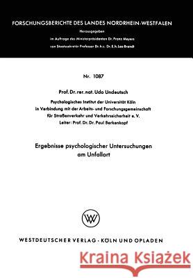 Ergebnisse Psychologischer Untersuchungen Am Unfallort Udo Undeutsch Udo Undeutsch 9783322960955 Vs Verlag Fur Sozialwissenschaften - książka