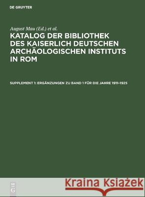 Ergänzungen zu Band 1 für die Jahre 1911-1925 No Contributor 9783112668917 de Gruyter - książka