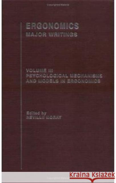 Ergonomics Mw Vol 3: Psych Mech Moray, Neville 9780415322607 Taylor & Francis - książka