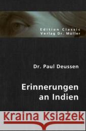 Erinnerungen an Indien Deussen, Paul 9783865508966 VDM Verlag Dr. Müller - książka