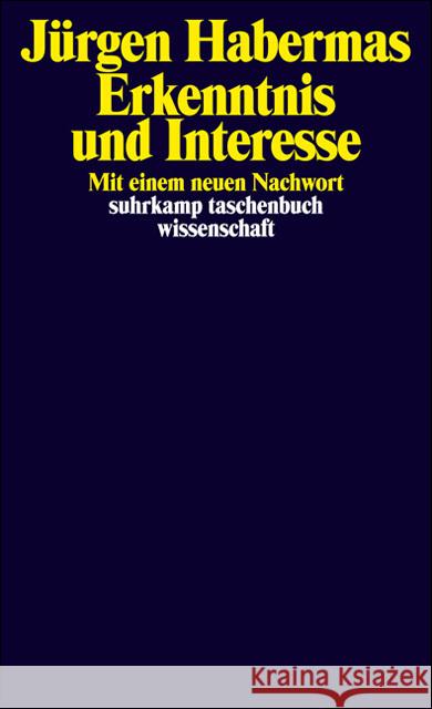 Erkenntnis und Interesse : Mit e. neuen Nachw. Habermas, Jürgen   9783518276013 Suhrkamp - książka
