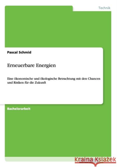 Erneuerbare Energien: Eine ökonomische und ökologische Betrachtung mit den Chancen und Risiken für die Zukunft Schmid, Pascal 9783656019015 Grin Verlag - książka