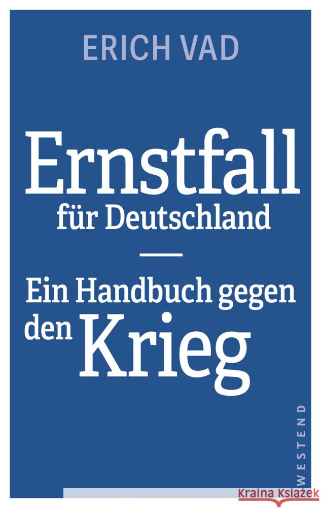 Ernstfall für Deutschland Vad, Erich 9783864894923 Westend - książka