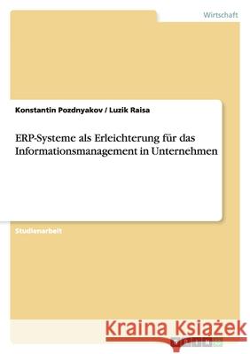 ERP-Systeme Konstantin Pozdnyakov Luzik Raisa 9783656082248 Grin Verlag - książka