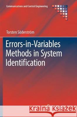 Errors-In-Variables Methods in System Identification Söderström, Torsten 9783030091255 Springer - książka