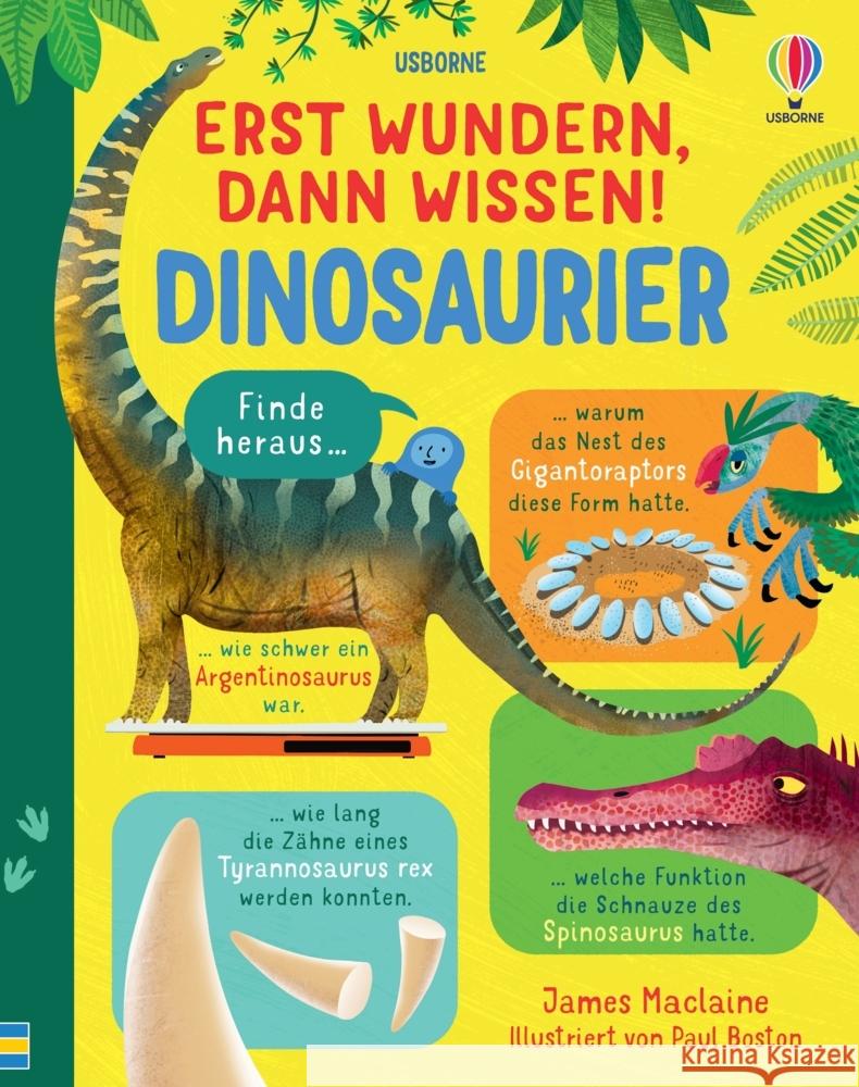 Erst wundern, dann wissen! Dinosaurier Maclaine, James 9781035700769 Usborne Verlag - książka