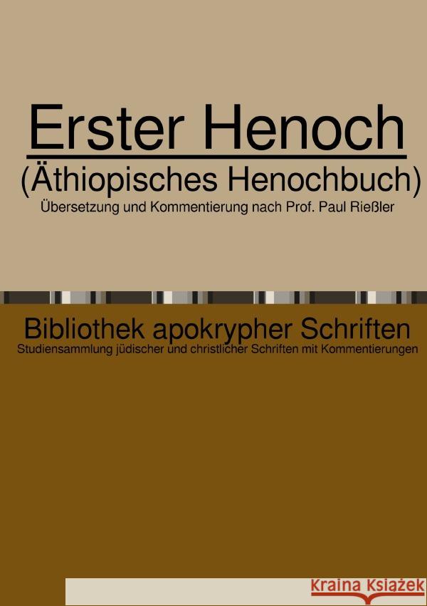 Erster Henoch Riessler, Paul 9783819083839 epubli - książka