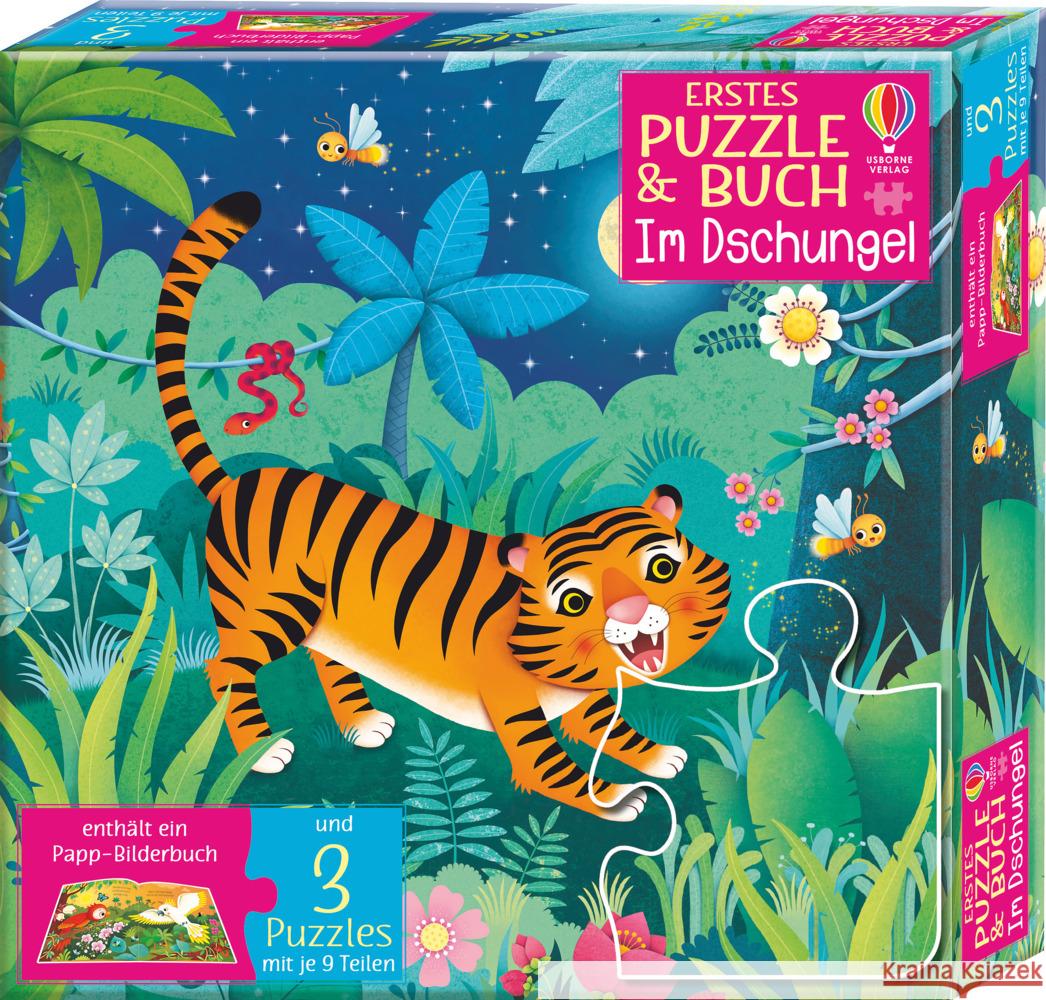 Erstes Puzzle & Buch: Im Dschungel Taplin, Sam 9781789413731 Usborne Verlag - książka