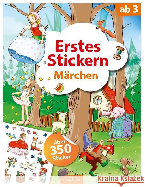 Erstes Stickern Märchen : Über 350 Sticker  9783845826486 ars edition - książka