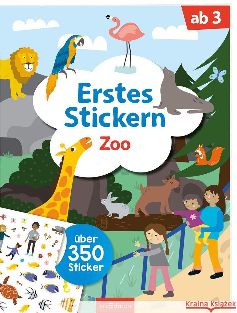 Erstes Stickern Zoo : über 350 Sticker  9783845837864 ars edition - książka