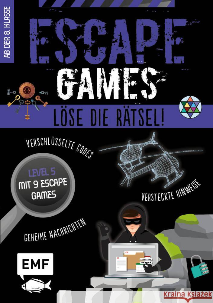 Escape Games Level 5 (lila) - Löse die Rätsel! - 9 Escape Games ab der 8. Klasse Durand, Arnaud, Durand, Julien 9783745908725 EMF Edition Michael Fischer - książka