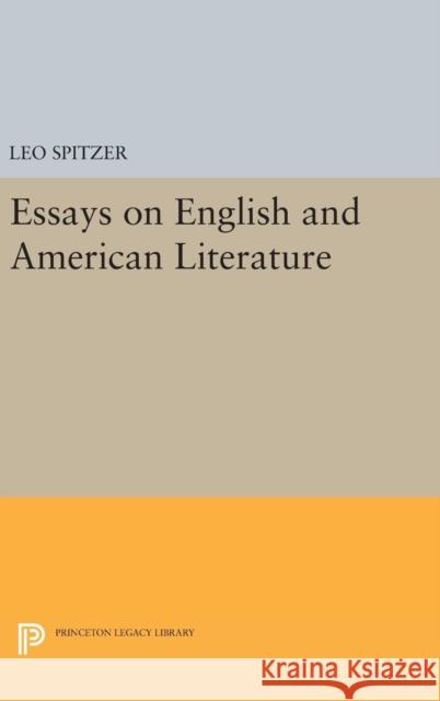 Essays on English and American Literature Leo Spitzer 9780691649399 Princeton University Press - książka