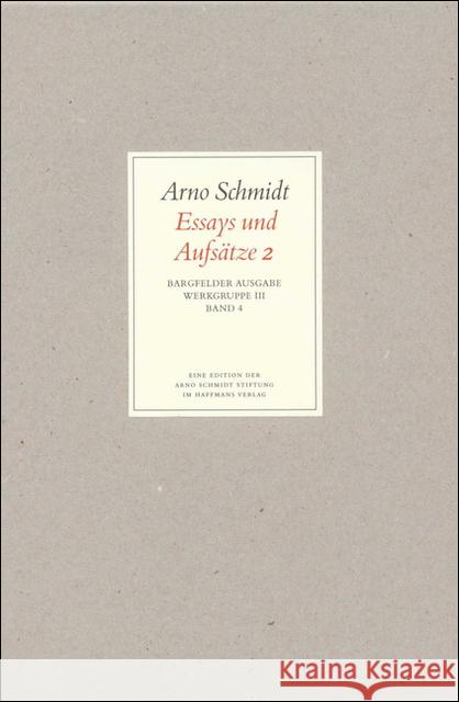 Essays und Aufsätze. Tl.2 Schmidt, Arno   9783518800324 Suhrkamp - książka