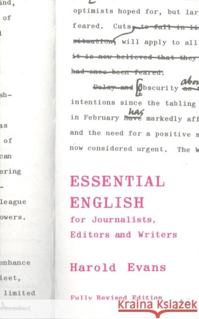 Essential English for Journalists, Editors and Writers Harold Evans 9780712664479 Vintage - książka