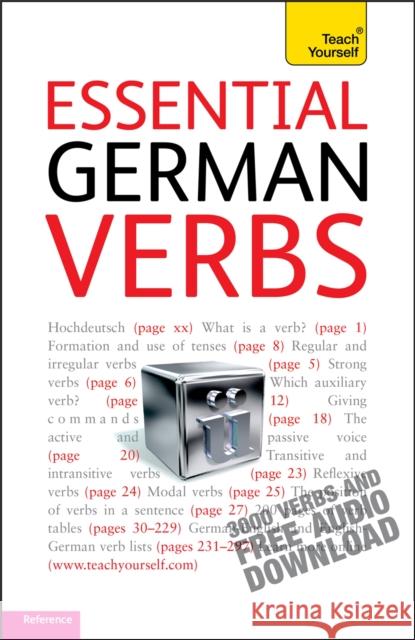 Essential German Verbs: Teach Yourself  9781444103632 TEACH YOURSELF - książka