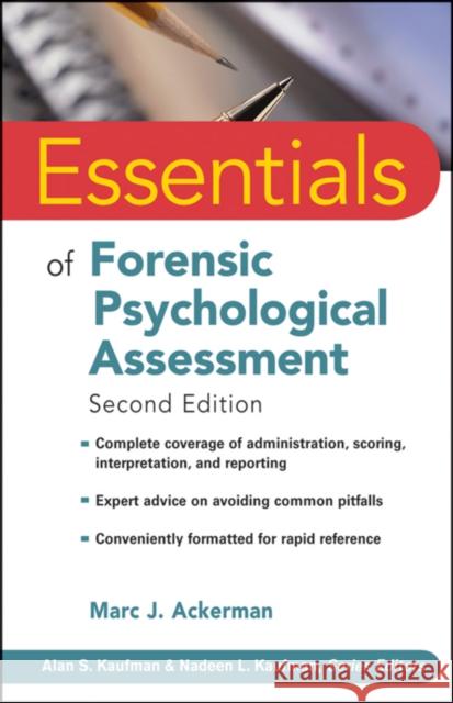 Essentials of Forensic Psychological Assessment Marc J. Ackerman 9780470551684 John Wiley & Sons - książka