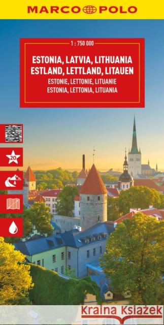 Estonia, Latvia, Lithuania Marco Polo Map: The Baltic States Marco Polo 9783575021922 MAIRDUMONT GmbH & Co. KG - książka