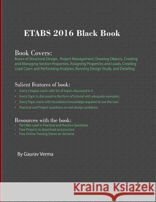 ETABS 2016 Black Book Verma, Gaurav 9781988722290 Cadcamcae Works - książka